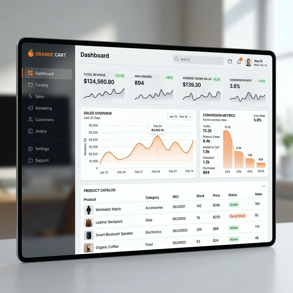 LedgerCart E-commerce storefront dashboard
